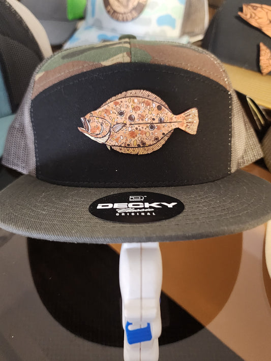 Flounder - Leather patch Hat -