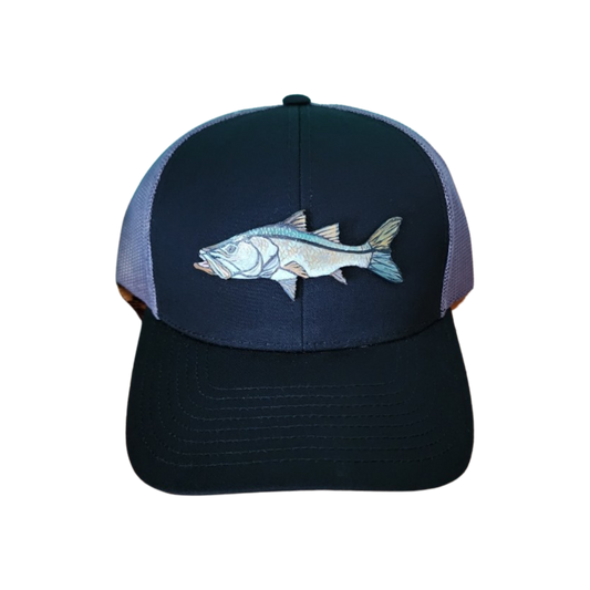 Snook - hanpainted leather patch hat